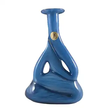 Mtarfa Maltese Organic Blue & White Glass Vase - Signed