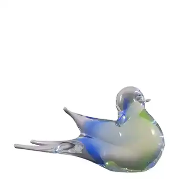V. Nason & Co Murano Blue & Green Glass Bird Sculpture - Label