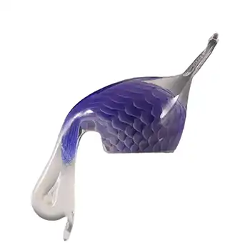 V. Nason & Co Murano Blue Fumato Glass Duck Sculpture - Label