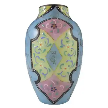 Harrach Victorian Hand Painted/Enamelled 'Moroccan Ware' Glass Vase