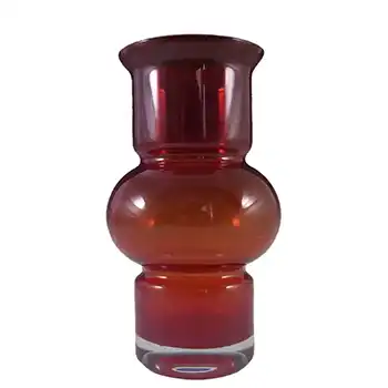 Riihimaki #1520 Riihimaen Red Glass 'Tuulikki' Vase
