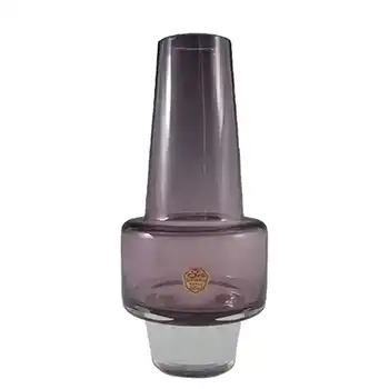Sea Glasbruk 1970s Swedish Purple Glass Vase - Labelled