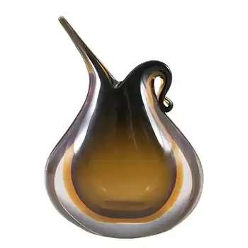 Murano/Sommerso 1950's Brown & Amber Glass Vase