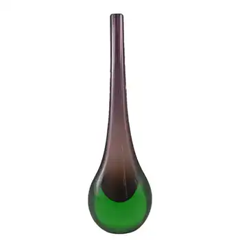Murano/Venetian Purple & Green Sommerso Glass Stem Vase