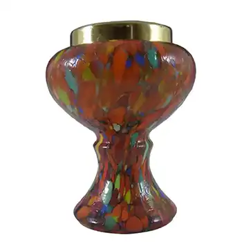Czech 1930's Multicoloured Spatter/Splatter Glass Vase