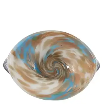 Fratelli Toso Murano Copper Aventurine Blue Glass Bowl