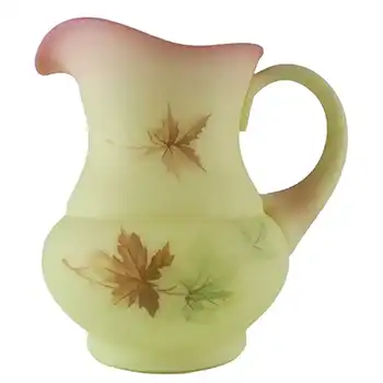 Victorian Burmese Uranium Pink & Yellow Glass Jug