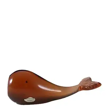 Wedgwood Topaz Glass Whale Paperweight RSW234 - Marked
