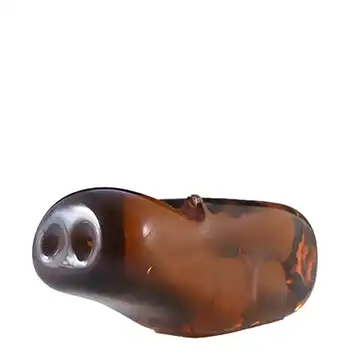 Wedgwood Topaz/Amber Glass Hippo SG461 - Marked