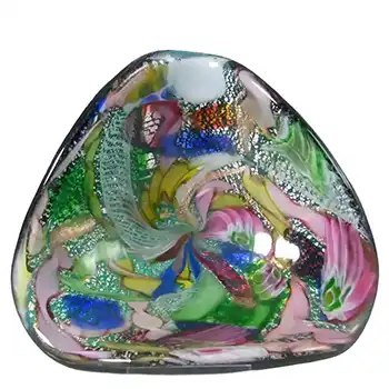 AVEM Murano Zanfirico Bizantino / Tutti Frutti Green Glass Bowl