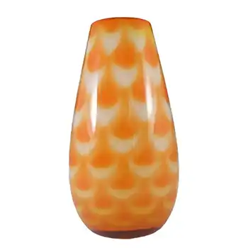 Elme 1970s Scandinavian Orange Cased Glass Peacock Vase