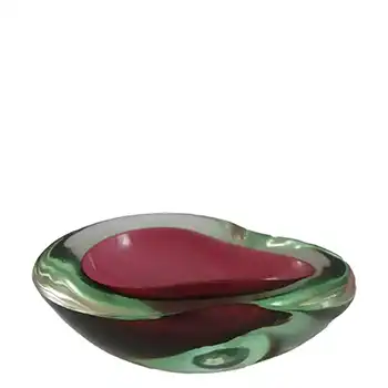 Murano Geode Pink & Turquoise Sommerso Glass Teardrop Bowl