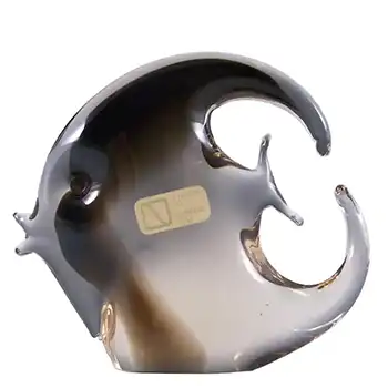 V. Nason & Co Murano Amber Glass Fish Sculpture - Label