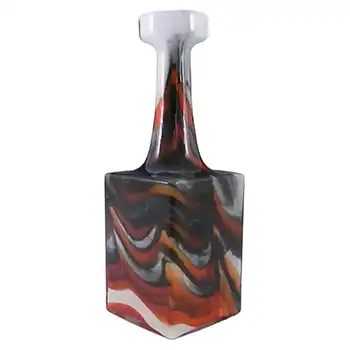 V.B. Opaline Florence Italian Empoli Marbled Glass Vase
