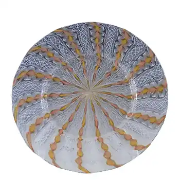 Salviati Murano Zanfirico & Aventurine Yellow Glass Plate