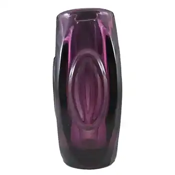 Rosice Sklo Union Purple Glass Lens Vase - Rudolf Schrötter