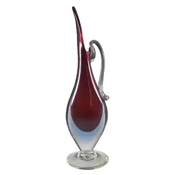 Murano/Venetian Red & Blue Sommerso Glass Vase/Jug