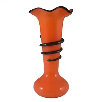 Czech 1930's/40's Red & Black Glass Tango Vase