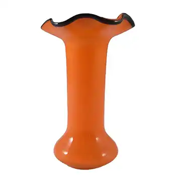 Czech 1930's/40's Orange & Black Glass Tango Vase #3