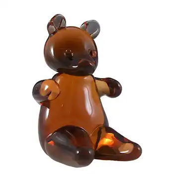 Wedgwood Topaz/Amber Glass Teddy Bear Paperweight SG449