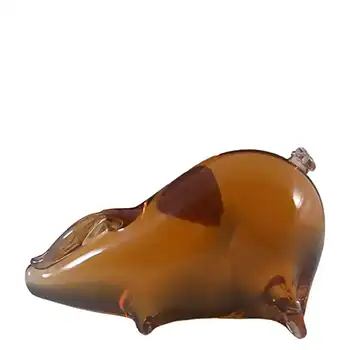 Wedgwood Topaz Glass Lilliput Pig Paperweight L5019 - Marked