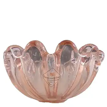 Barovier & Toso Murano Pink Glass Shell Bowl - Signed