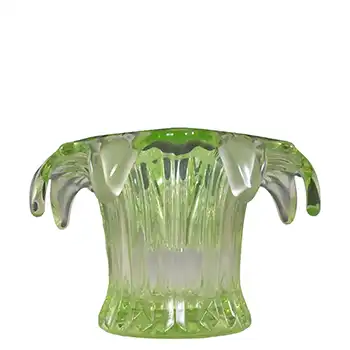 Sowerby Art Deco 1930s Uranium Green Glass 'Iris' Bowl