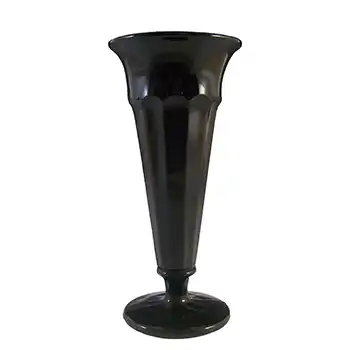 Davidson Art Deco 1930's Jet Black Glossy Glass Vase #50