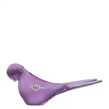 FM Konstglas/Ronneby Neodymium Lilac Glass Bird - Labelled