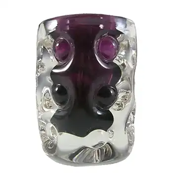 Liskeard 1970's Purple Glass "Knobbly" Vase by Jim Dyer