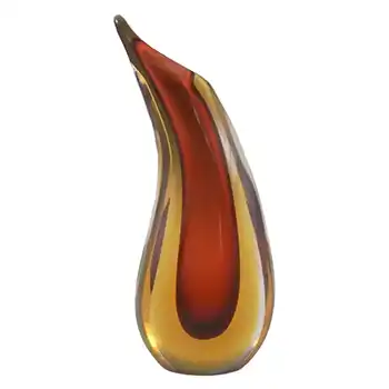 Murano / Venetian Vintage Amber Sommerso Glass Vase