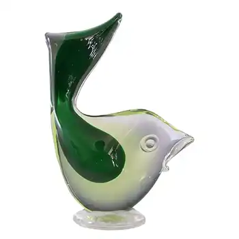 Murano/Venetian Green & Uranium Sommerso Glass Fish
