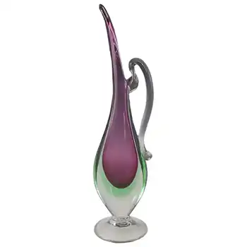 Murano/Venetian Purple & Green Sommerso Glass Vase/Jug