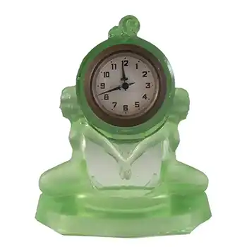 Walther & Söhne Art Deco Uranium Green Glass Windsor Clock