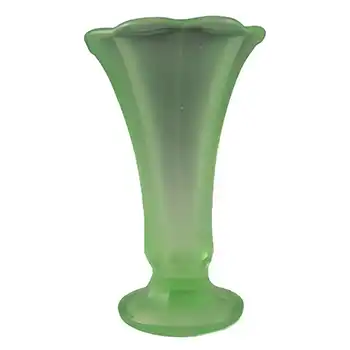 Walther & Söhne Art Deco Uranium Green Glass Vase