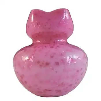 Victorian Antique Silver Mica Pink Glass Vase c 1890