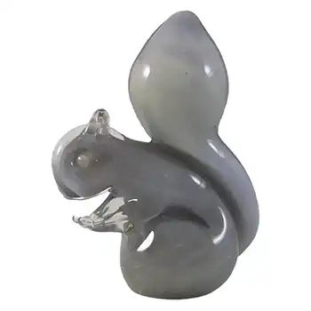 Wedgwood Grey Glass Squirrel Paperweight RSW410 - Marked