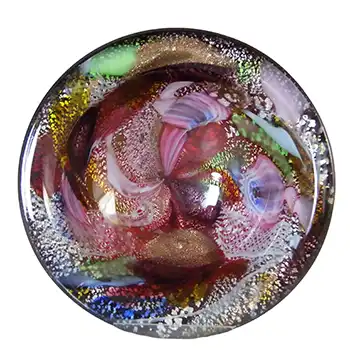 AVEM Murano Zanfirico Bizantino / Tutti Frutti Red Glass Bowl