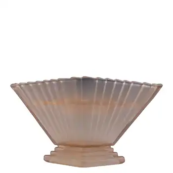 Bagley #1333 Art Deco 5.75" Frosted Pink Glass 'Wyndham' Vase