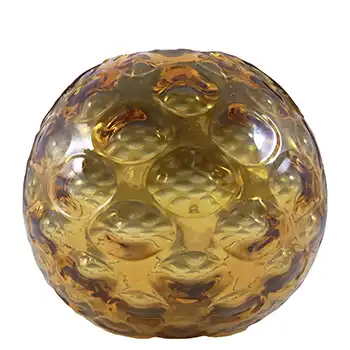 Borske Sklo Amber Glass Optical 'Olives' Globe Vase