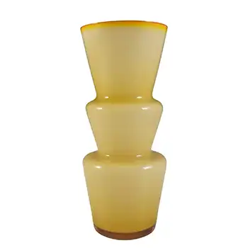 Lindshammar / Alsterbro Swedish Caramel Hooped Glass Vase