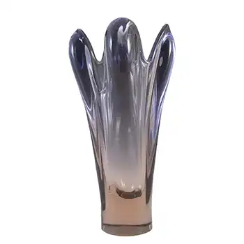 Skrdlovice #6348 Czech Pink & Purple Glass Vase by Rudolf Beránek