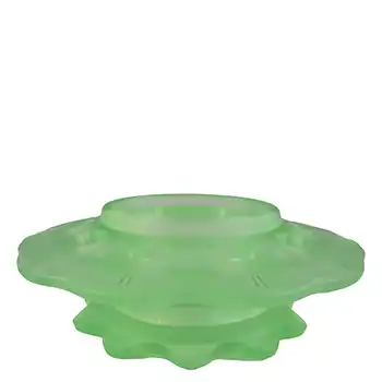Walther Art Deco Uranium Green Glass Flower Frog Holder