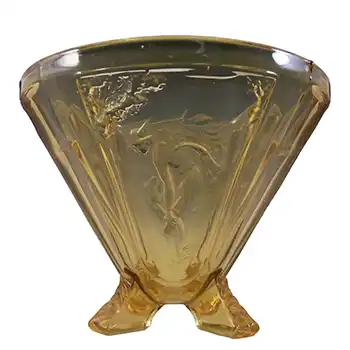 Sowerby #2566 Art Deco 1930's Amber Glass 'Mercury' Vase