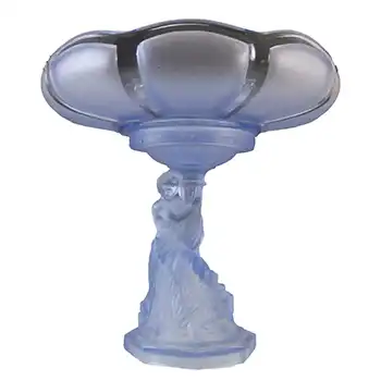 Müller & Co Art Deco Blue Glass Nude Lady Centerpiece Stand