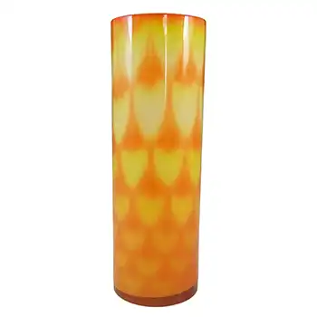 Elme 1970's Scandinavian Orange Vintage Glass Peacock Vase