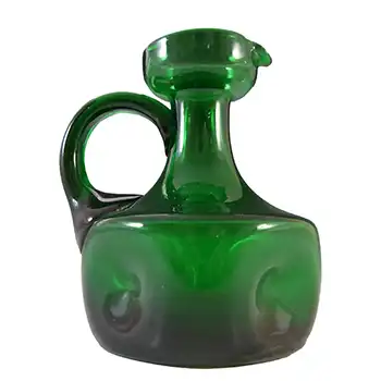 Empoli Verde Italian Green Glass Dimpled Jug/Pitcher