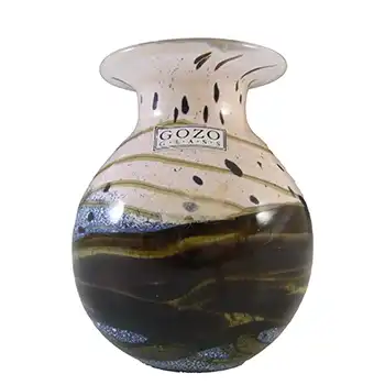 LABELLED Gozo Maltese Glass 'Seashell' Vase