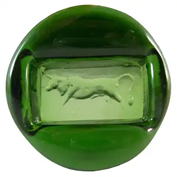 Kosta Boda 60s Swedish Green Glass Bull Bowl - Erik Hoglund