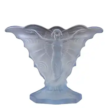 RARE Walther & Söhne Art Deco Blue Glass 'Schmetterling' Butterfly Vase